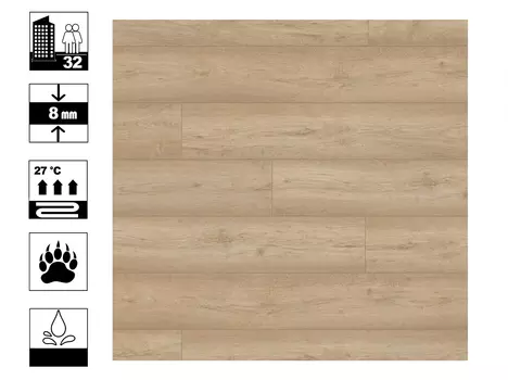 Ламинат Castello Classic AC5 Дуб Пастельный класс 32, толщина 8 мм
