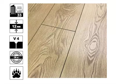 Ламинат DE FACTO 33класс 12мм Дуб Конфиденс