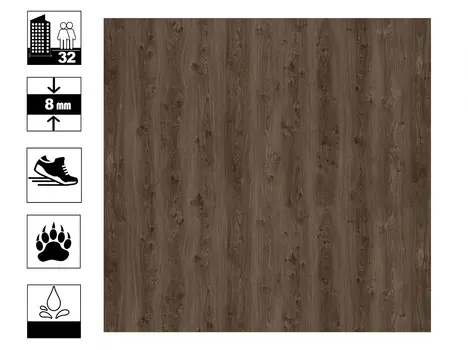 Ламинат KASTAMONU FP36 ДУБ ТЕМН ШОКОЛАД 8 мм 32 класс