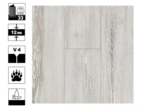 Ламинат Kastamonu Ruby Дуб Санти 33кл/12мм 4v