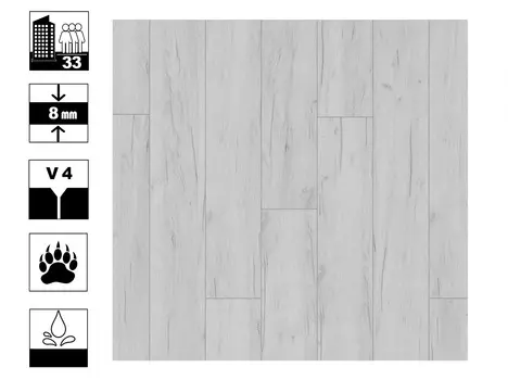 Ламинат Кроношпан Expert Choice 8мм 33 кл Дуб Белый Крафт RF