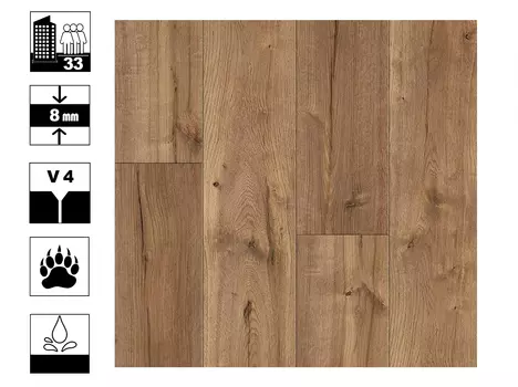 Ламинат Kronostar Biom A5/33 V4 Aqua Out (8мм) Дуб Лоусон