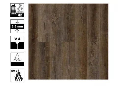 Ламинат SPC Quartz-step Дуб Тар 3,5 мм