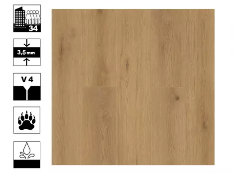 Ламинат SPC Смелый Шаг 3,5мм Дуб Европейский 34 класс