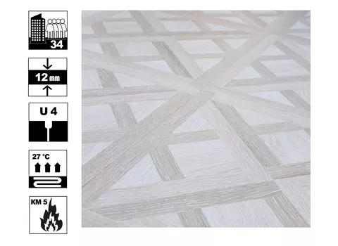 Ламинат WoodStyle Opera Шанье белый 12/34