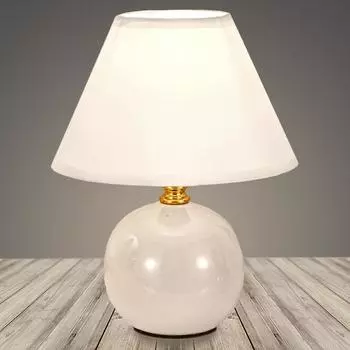 Лампа настольная 18309 белый/белый абажур 1х60Вт E27