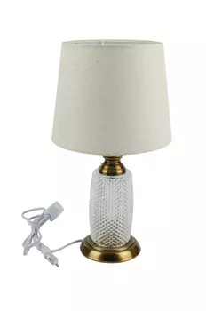 Лампа настольная Gerhort G32166/1T BR+CL BEG, цвет бронза, бежевый