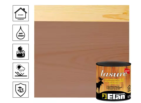 Лазурь долговечная Элан красное дерево 0.75л