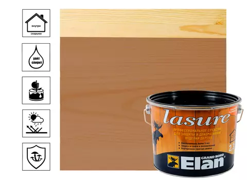 Лазурь долговечная Элан тёмный дуб 2,3л