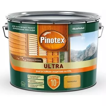 Лазурь Pinotex Ultra, влагостойкая, калужница 9л