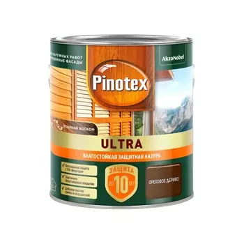Лазурь Pinotex Ultra, влагостойкая, ореховое дерево 2,5л