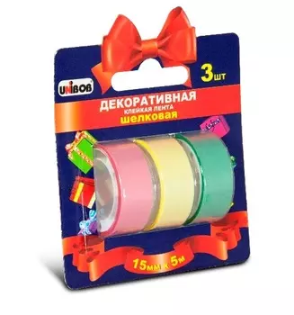 Лента декоративная клейкая Unibob шелковая 0,015х5м