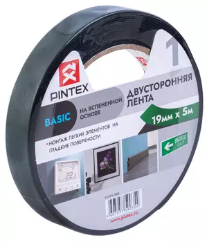 Лента двусторонняя Pintex 1 на вспененной основе 19ммх5м, зеленый