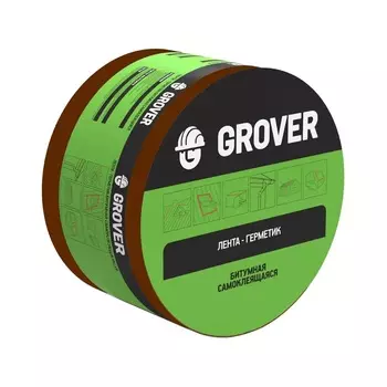Лента-герметик битумная Grover, коричневая, 10 м х 10 см