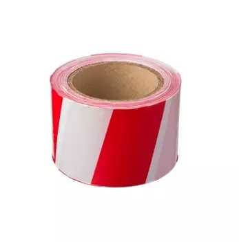 Лента оградительная PINTEX 75мм х 150м бело-красная