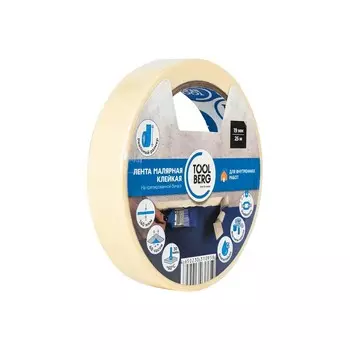 Лента T4P малярная клейкая на крепированной бумаге, 19мм х 25м