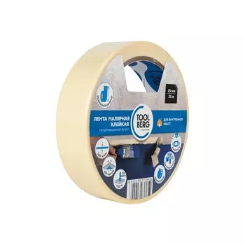 Лента T4P малярная клейкая на крепированной бумаге, 25мм х 25м