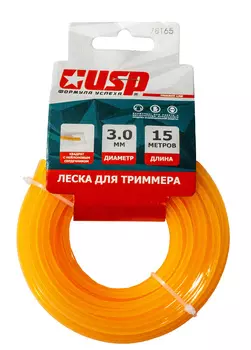 Леска для триммера 3мм, 15 м, с нейлоновым сердечником, профиль - квадрат
