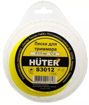 Леска для триммера S3012 ( звезда) 3мм, 12м , Арт. 71/2/2