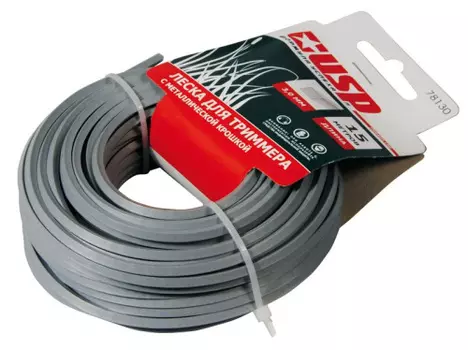 Леска для триммера с металлической крошкой профиль - квадрат, 15 м, диаметр 3.0 мм