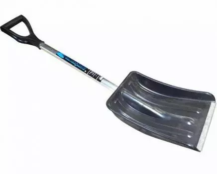 Лопата пластмассовая "Актив-Авто" в сборе с алюминиевой планкой,алюм. черенком и V-ручкой (черная)