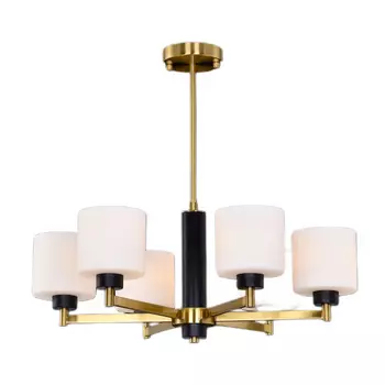 Люстра Gerhort классическая G11102/6BRS+BK WT цвет бронза/черный/белый