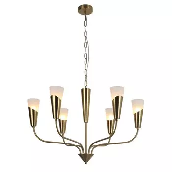 Люстра подвесная Gerhort модерн G31219/6BRS BRS+WT цвет бронза, белый