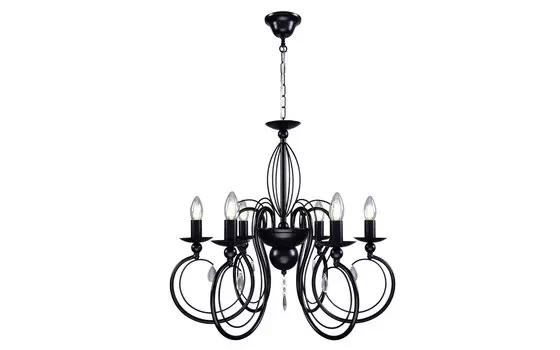 Люстра подвесная Кампари РС21157 BK/6P 6х60Вт Е14 черный