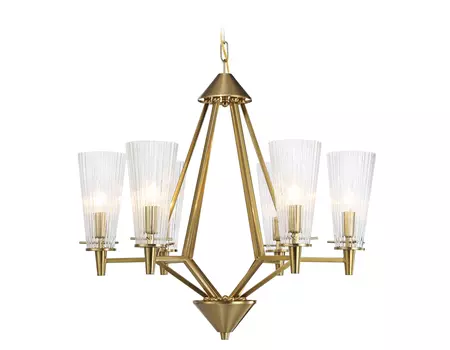 Люстра подвесная TR3231/6 BS/FR латунь/белый матовый E14