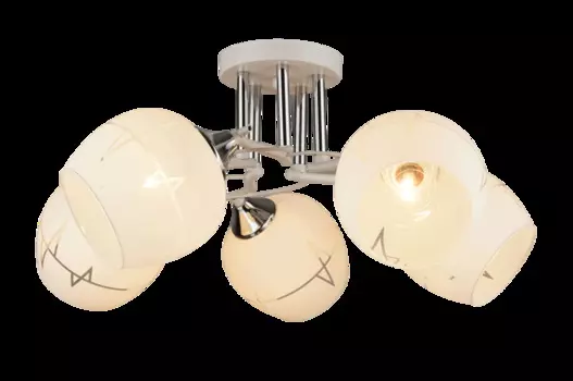 Люстра потолочная A1381-5 WT+CR 5хЕ27 60Вт белый, хром