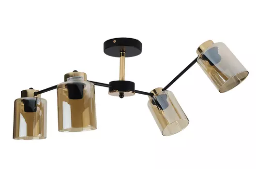 Люстра потолочная Brilliant light XA1606B-4, 4*Е27, цвет черный, золото