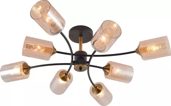 Люстра потолочная Brilliant light XA1607B-8, 8хЕ27, цвет черный, латунь