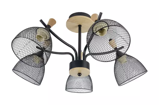 Люстра потолочная Brilliant light XA1623B-5, 5*Е27, цвет черный, дерево