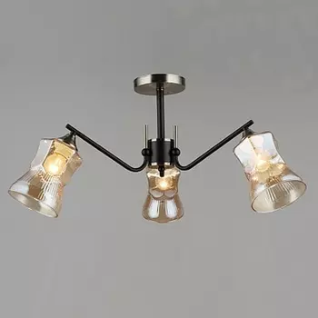 Люстра потолочная C1680/3 BK+AB черный/бронза 3х60W E27