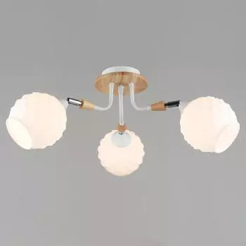 Люстра потолочная N5143/3 WT+WOOD белый 3х40Вт E27