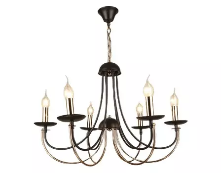 Люстра потолочная PP5525-6 CF+GD 6хЕ14 40Вт кофе, золото