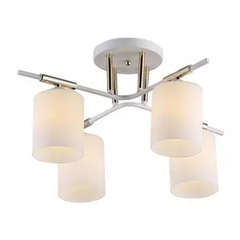 Люстра потолочная Ritter SALERNO 4хE27, 40Вт белый, золото