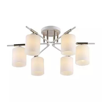 Люстра потолочная Ritter SALERNO 6хE27, 40Вт белый, золото