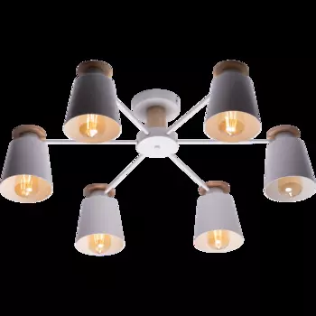 Люстра потолочная Ritter VOLANTE 6хE27, 60Вт белый, светлое дерево