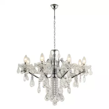 Люстра потолочная РОСТОК 76120/8 CH+TR 8x40W E14 d720 h900, GAN22 цвет хром