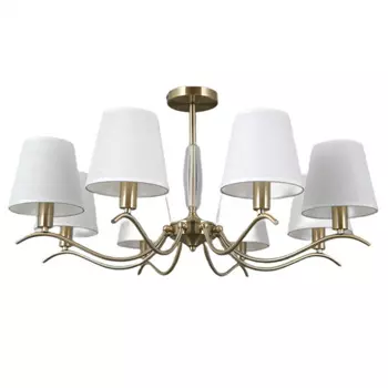 Люстра потолочная РОСТОК MD40660/8 AB+WH 8х40W E14 d800 h310, SN23 цвет бронза/белый абажур