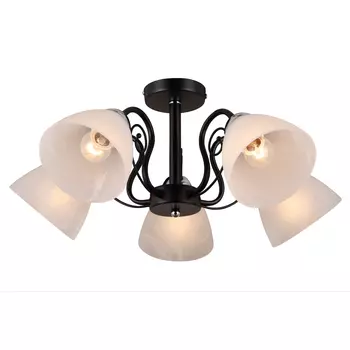 Люстра потолочная Shatten BORES E27 5x40W матовый черный, хром
