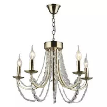 Люстра потолочная РОСТОК KH2162/5 AB 5х60W E14 d560 h640 crst, QH23 цвет бронза