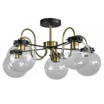 Люстра РОСТОК X22722/5 BK+AB 5х40W E27 d575 h305, SHGN23 цвет черный/бронза