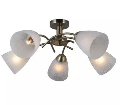 Люстра Shatten 1168.102.05 5хЕ14 античная латунь, белый