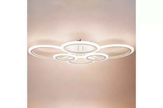 Люстра светодиодная диммируемая GLANZEN LED-0130-ROUND, с пультом управления, белая