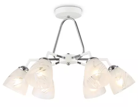 Люстра TR303292/6 WH/CH/FR белый/хром/белый матовый 6х60Вт E27