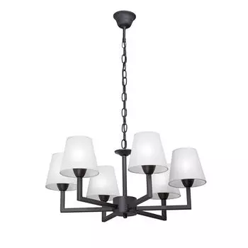 Люстра Vitaluce V3939-1/6, 6xE14 40Вт цвет черный белый