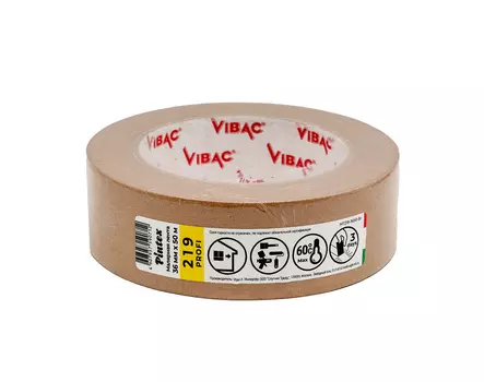 Малярная лента PINTEX Profi 219 Корич. (для вн. работ, четкий край, 60С) 36мм x 50м