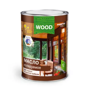 Масло FARBITEX ПРОФИ WOOD для террас и садовой мебели, дымчато-серый, 0,45 л
